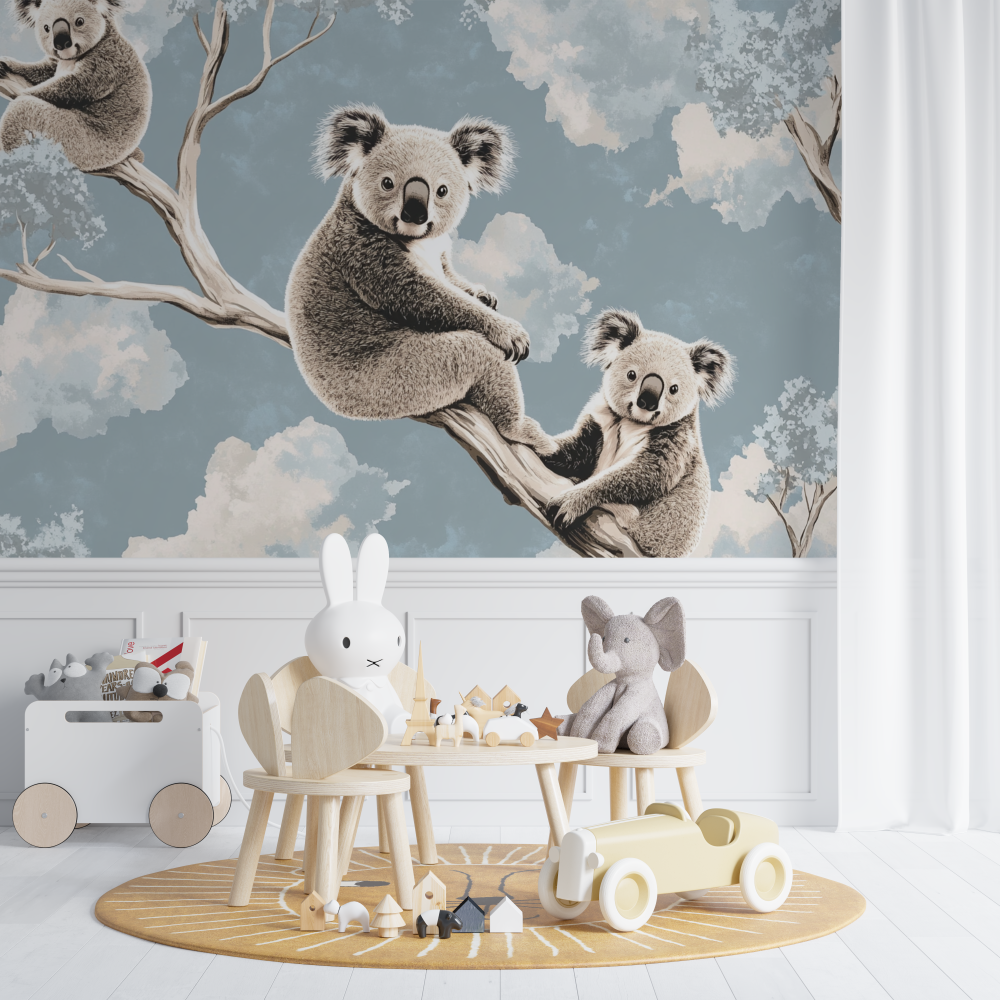 Papier peint koala dans la clarte du ciel chambre de bebe