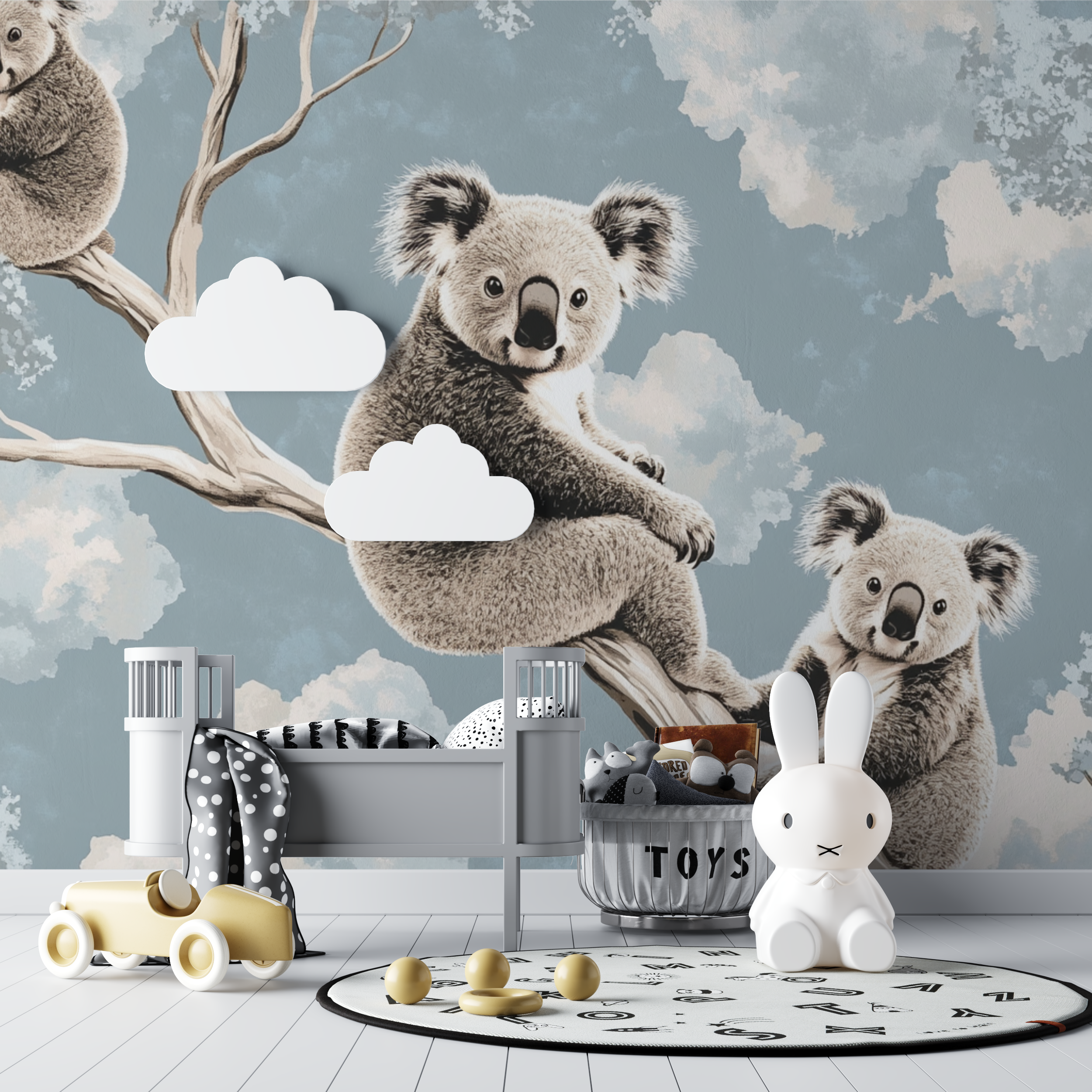 Papier peint koala dans la clarte du ciel bebe tipi