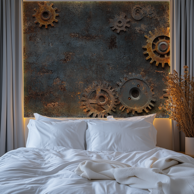 Papier peint vintage type industriel chambre tendanc