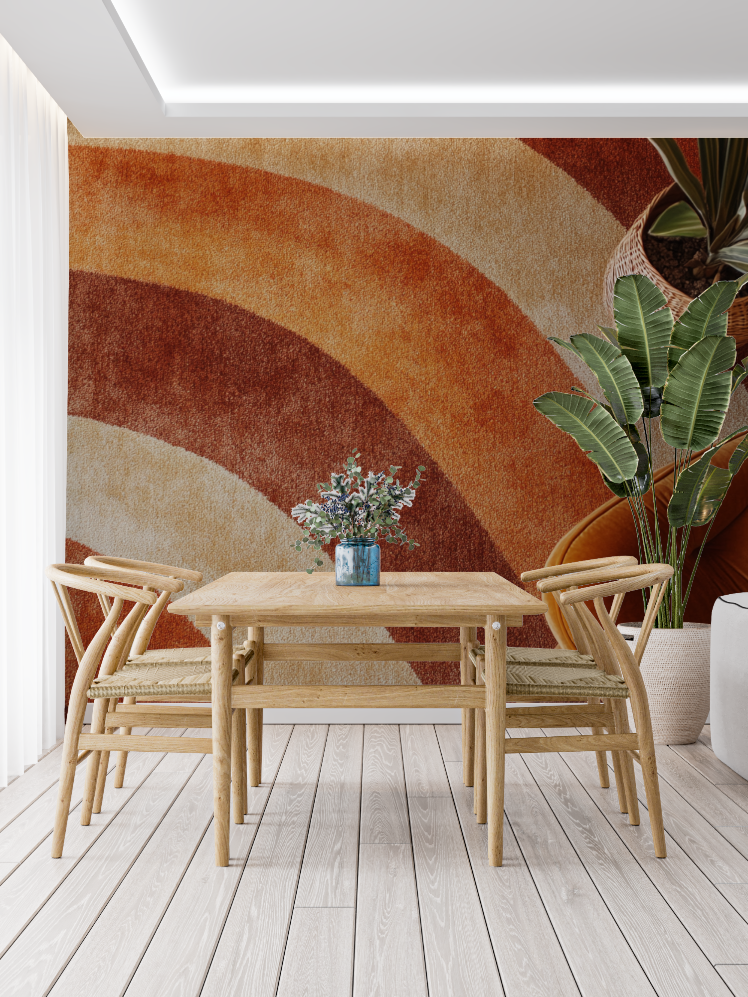 Papier peint terracotta style annees 70 panoramique tendance