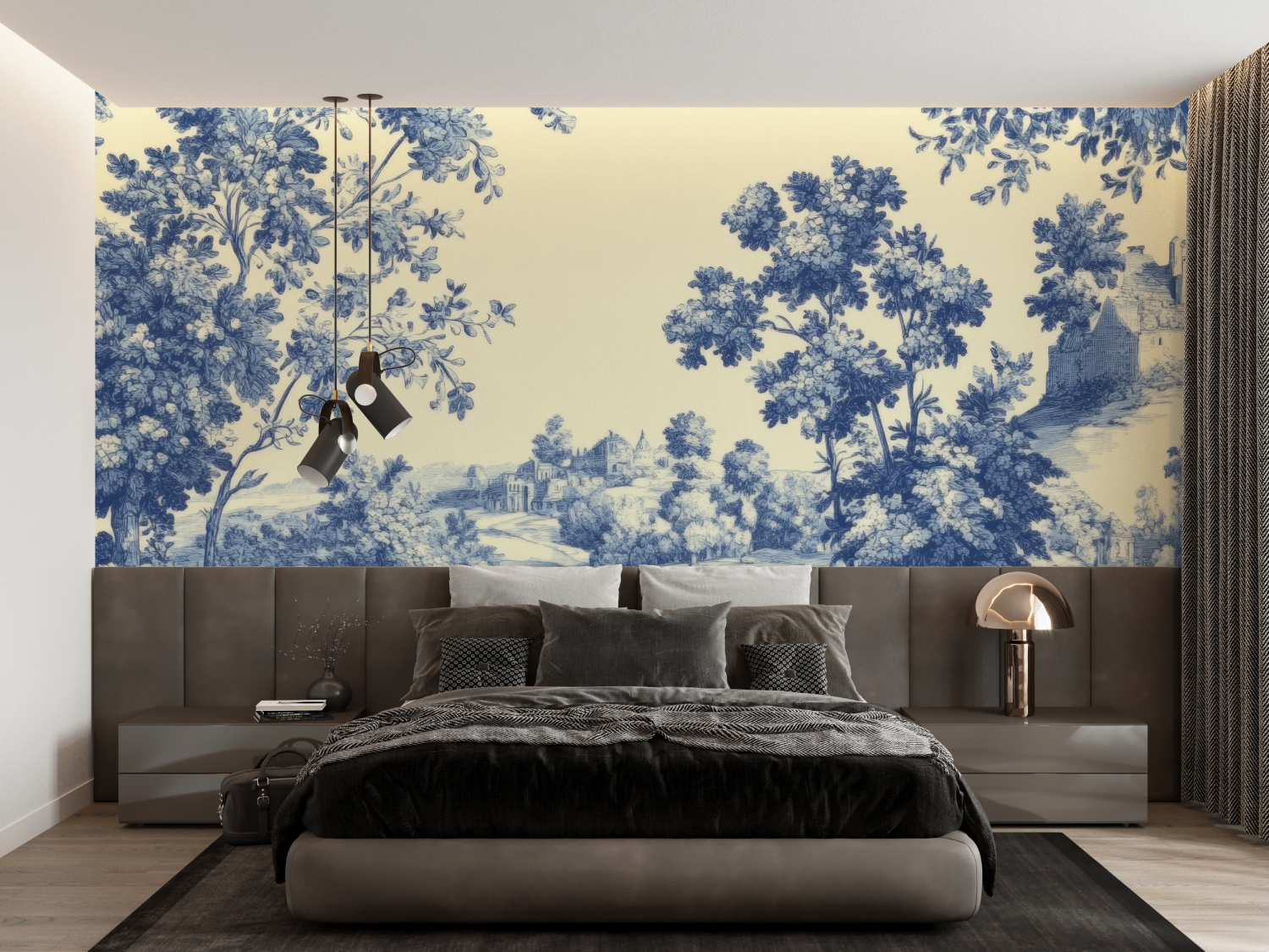 Papier Peint Style Toile De Jouy - tapisserie