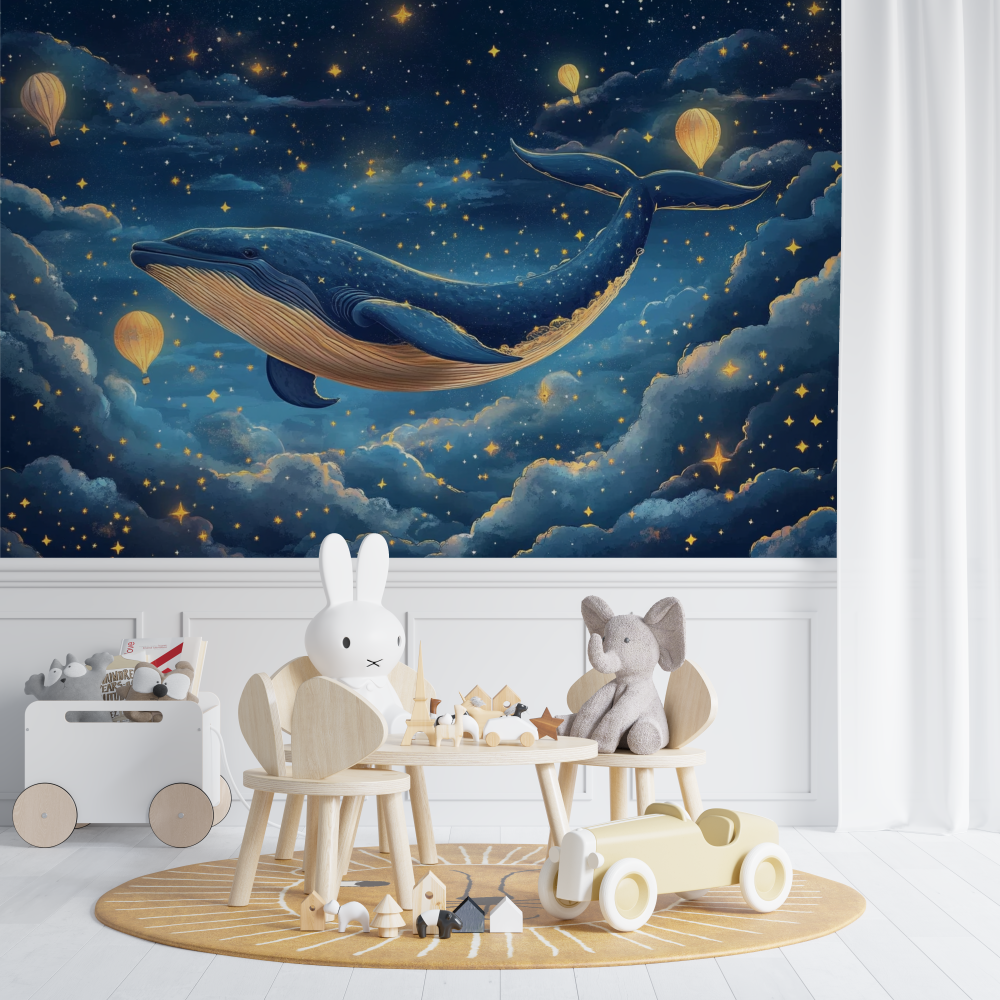 Papier peint marin royal blue chambre de bebe