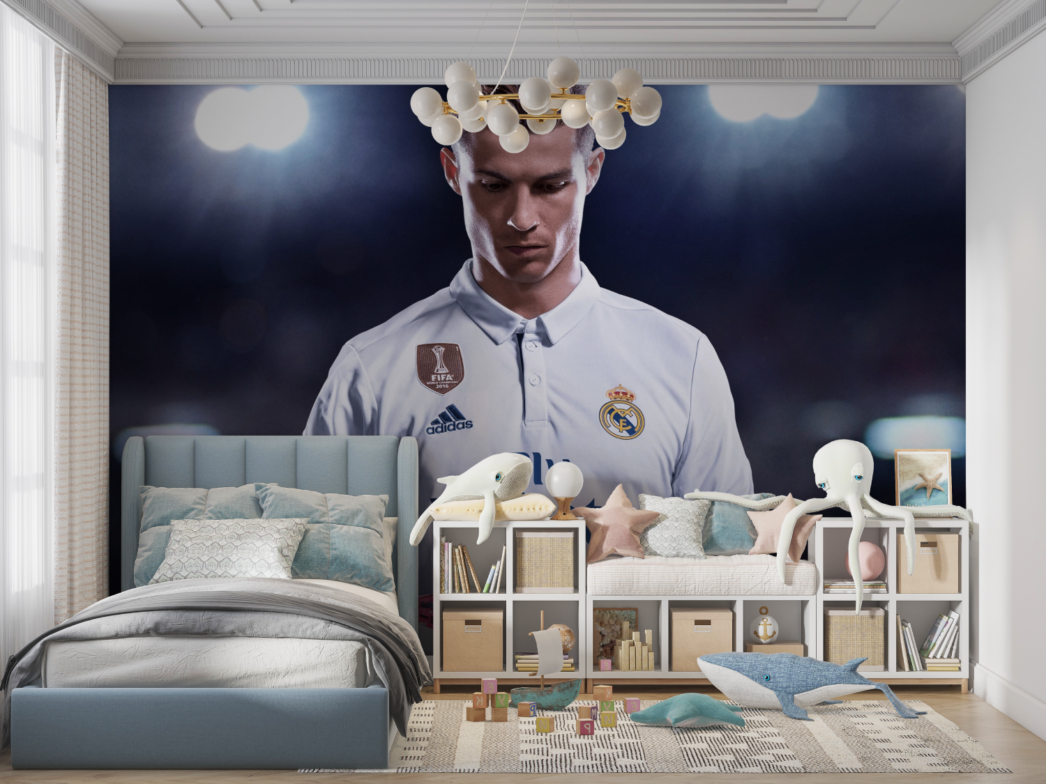 Papier peint foot ronaldo panoramique garcon
