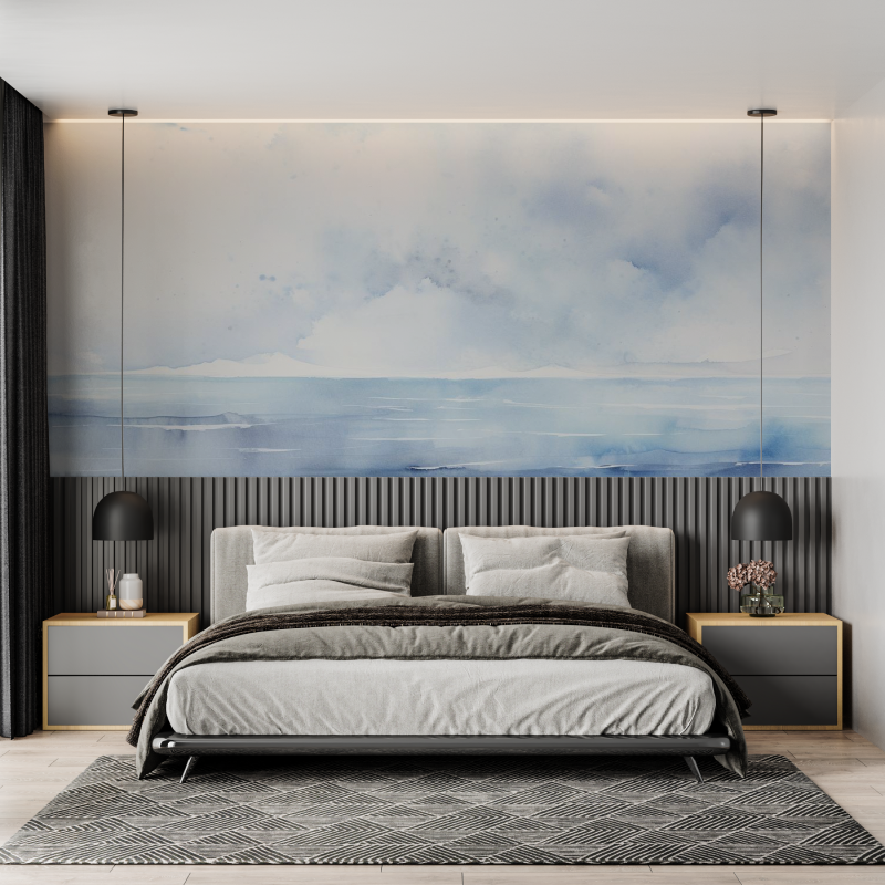 Papier peint aquarelle mer mural adulte