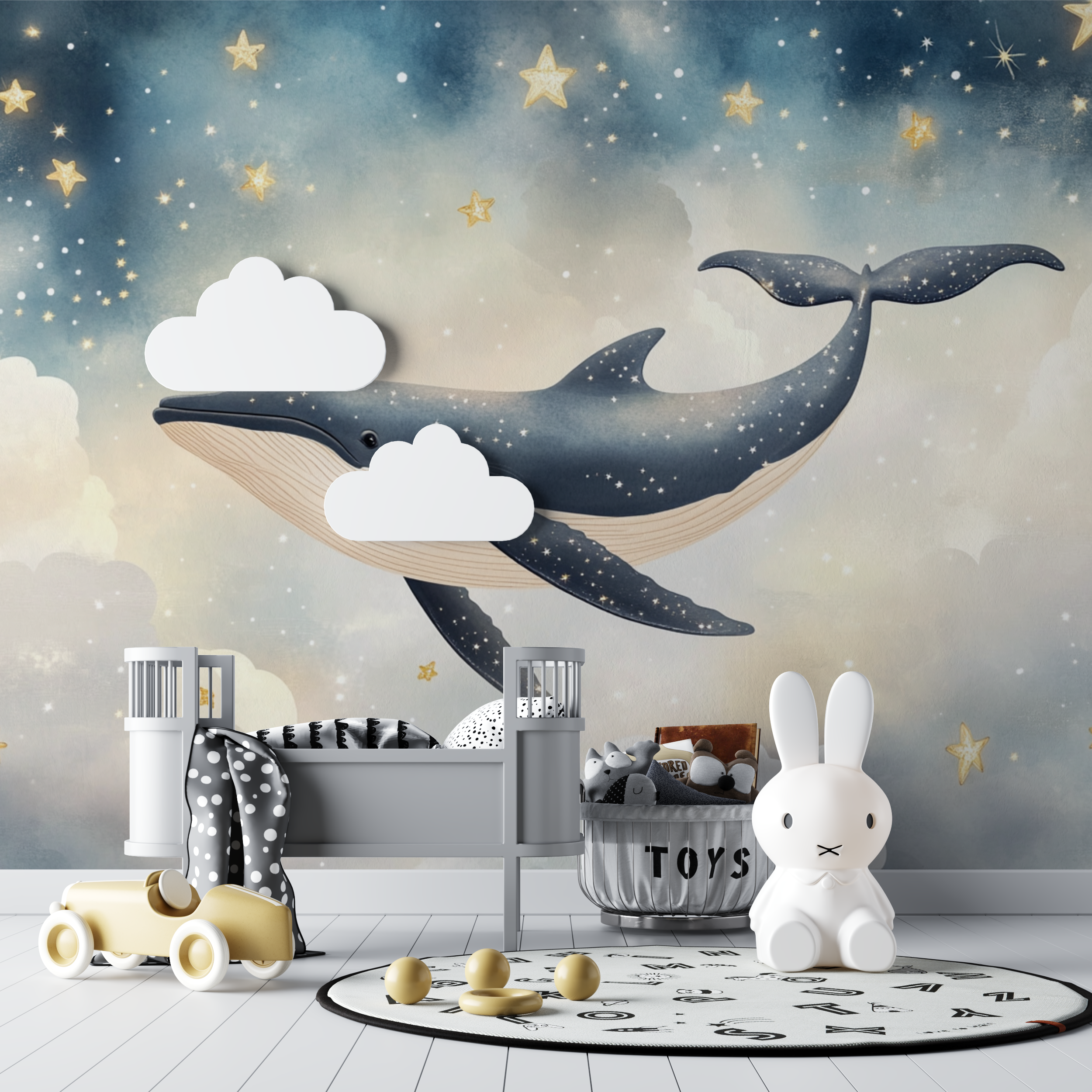 Papier peint marin nuage voyageur bebe tipi