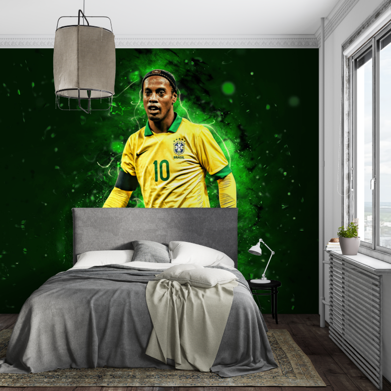 Papier peint joueurr de foot ronaldinho vert piece ados