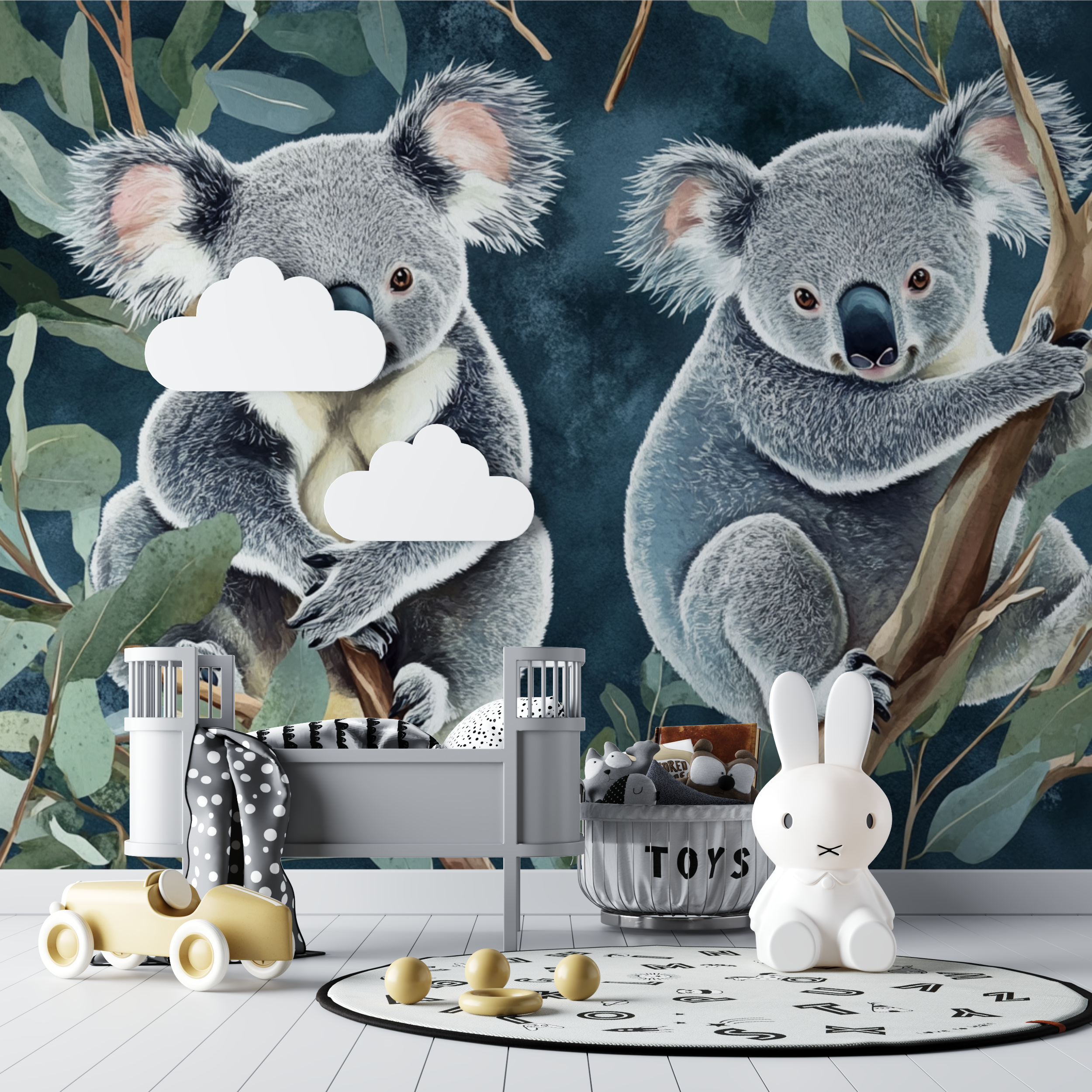 Papier peint koala perche en haut dun arbre bebe tipi