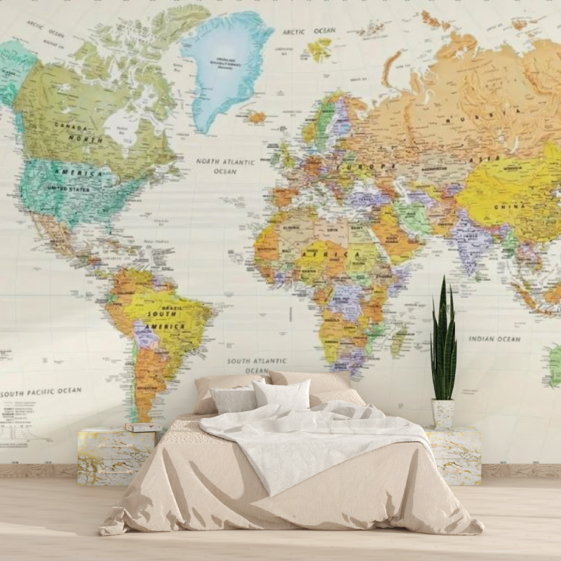 Chambre Papier Peint Carte du Monde