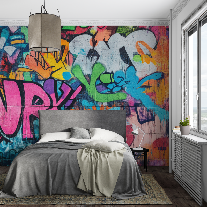 Papier peint musique graffiti piece ados