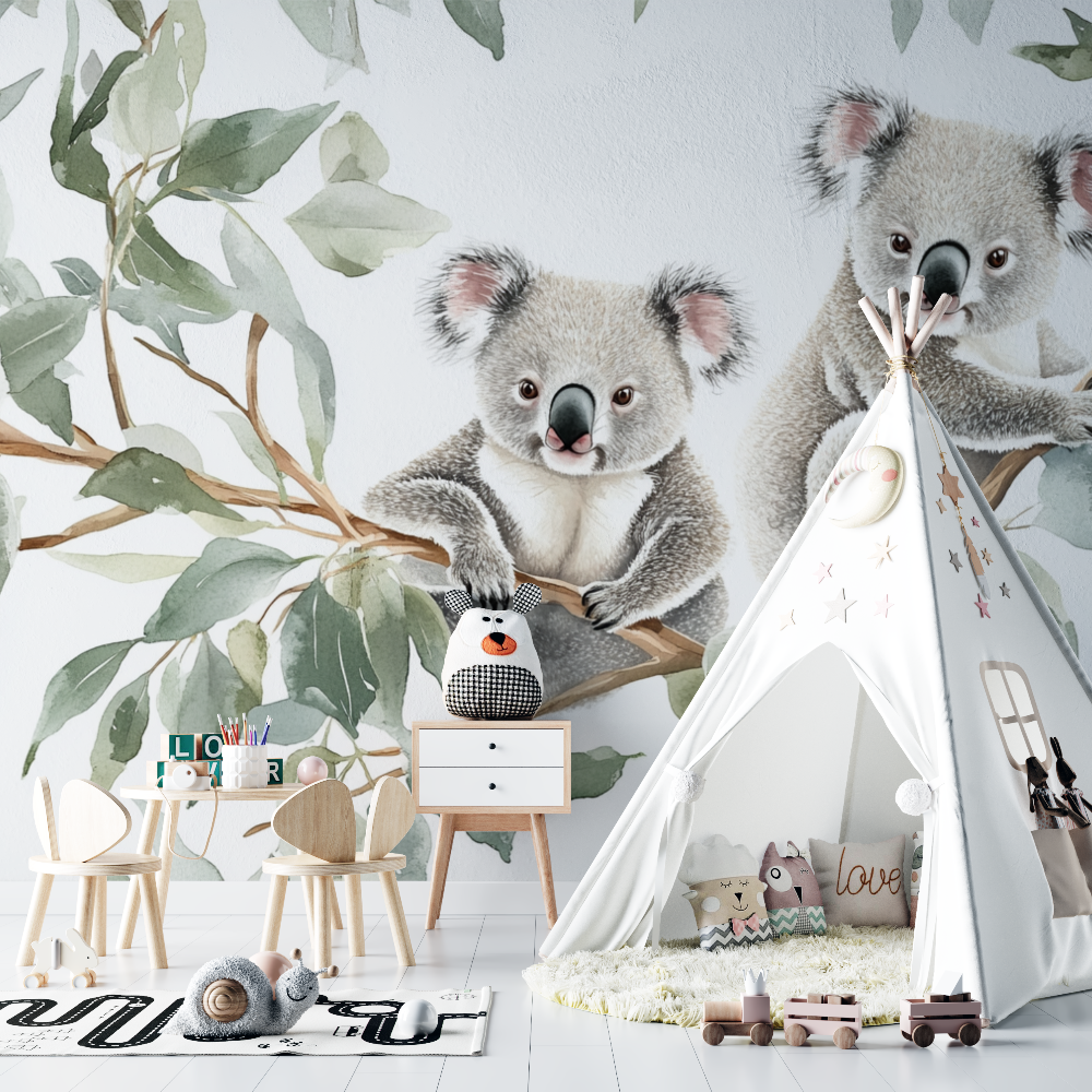 Papier peint koala dans le silence du matin chambre bebe