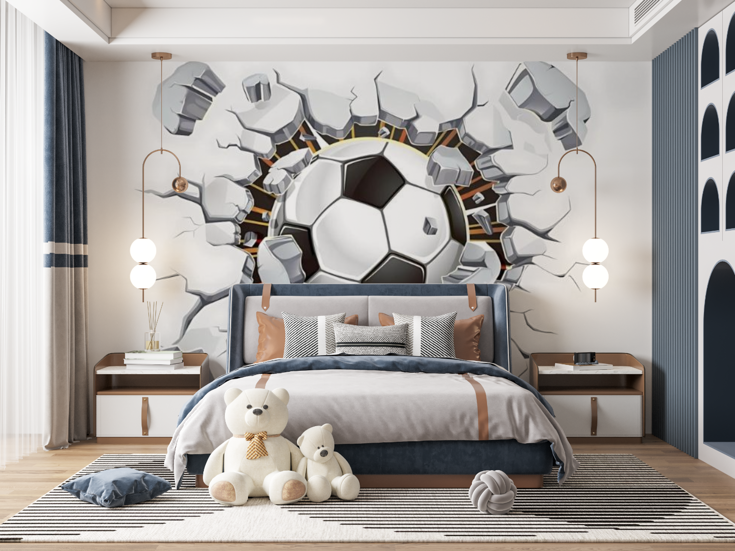 Papier Peint Foot Ballon 3D
