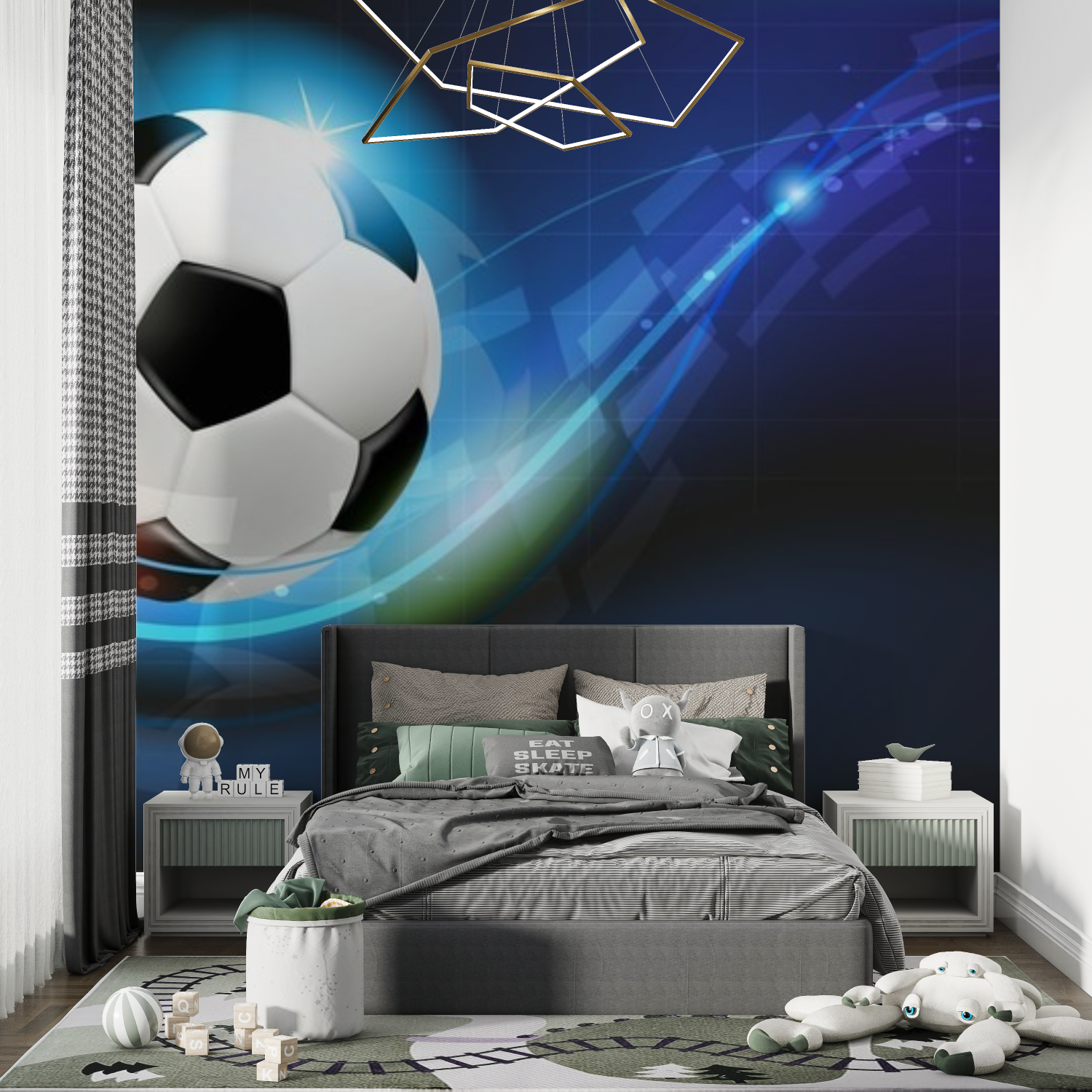 Papier Peint Foot Brillance Murale