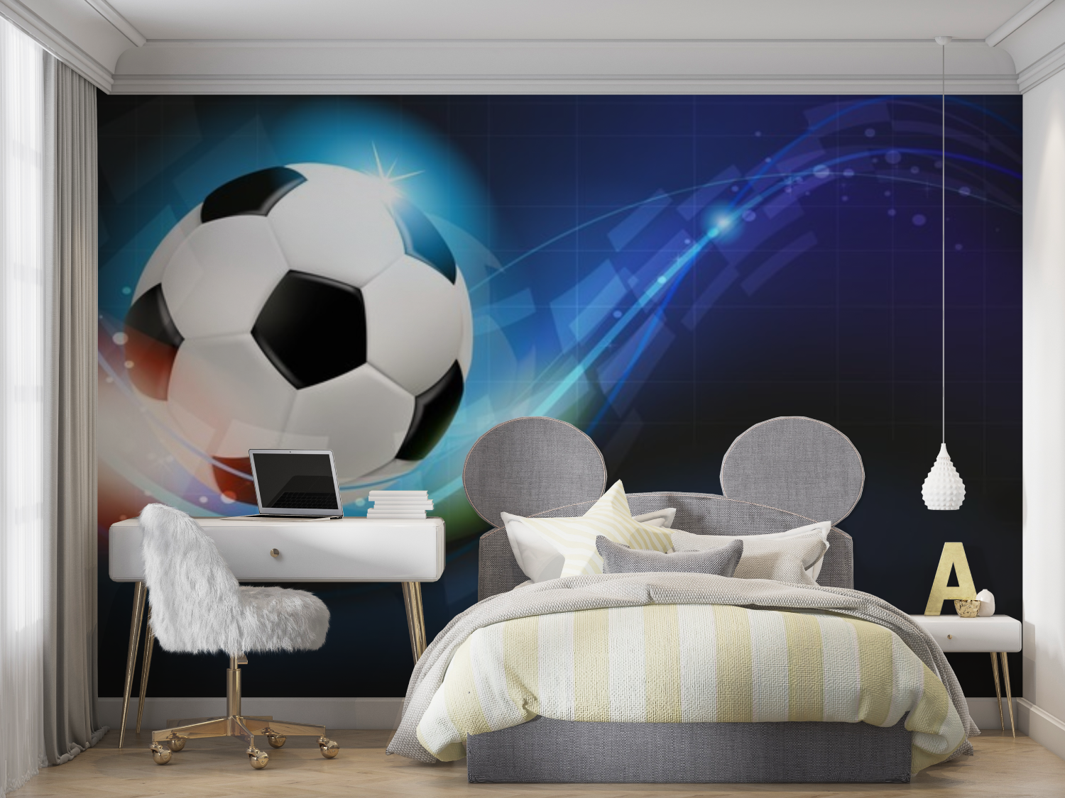 Papier Peint Foot Brillance Murale