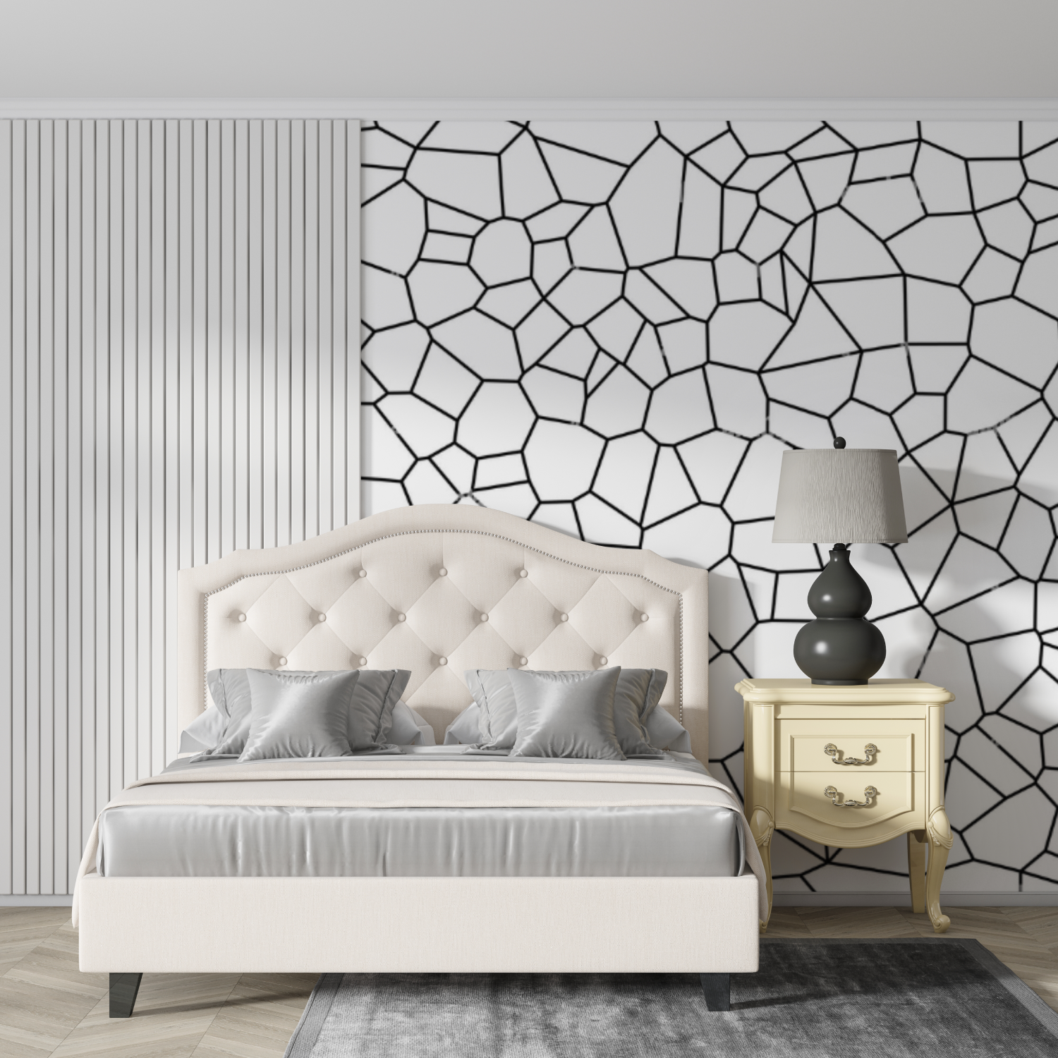 Papier Peint Géométrique Noir et Blanc