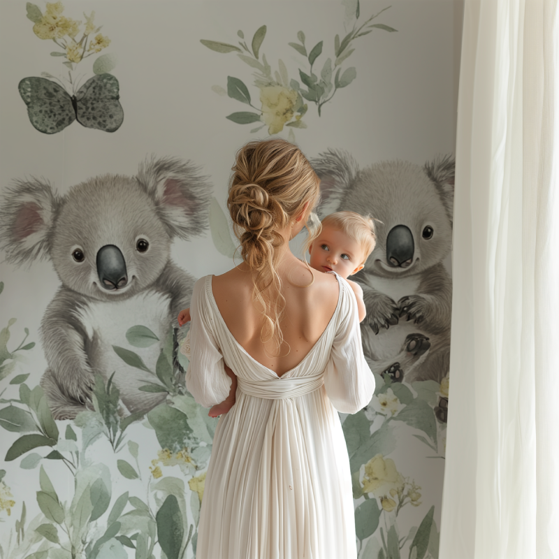 Papier peint koala dans une prairie douce bb123