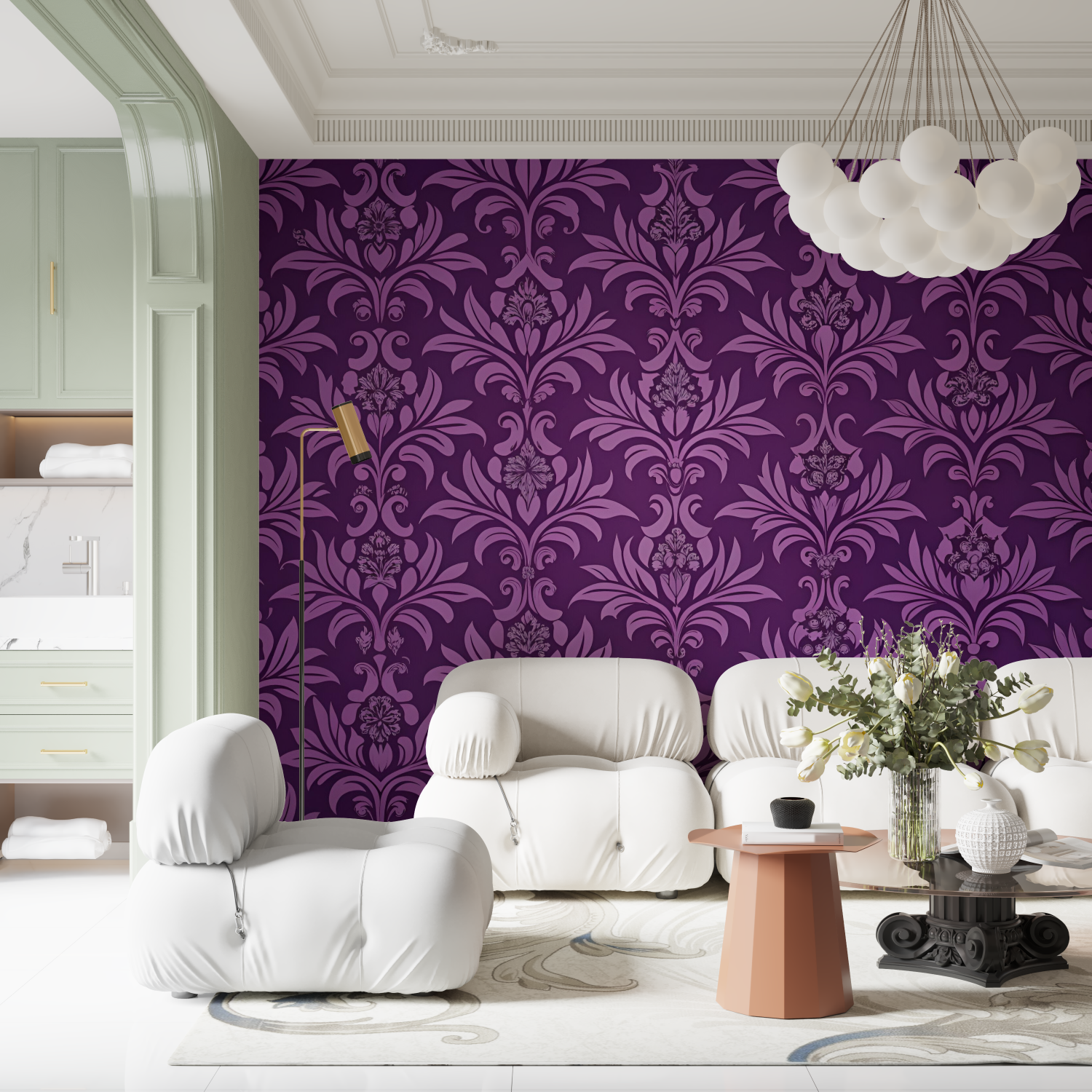 Purple Baroque Wallpaper - Second Image