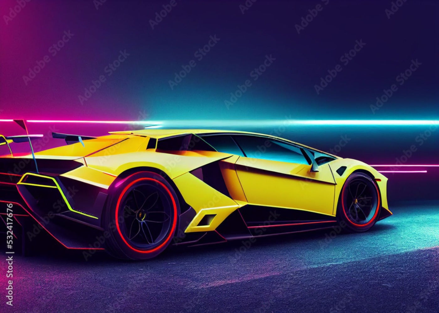 Car Wallpaper <br/> Yellow Lamborghini - Second Image