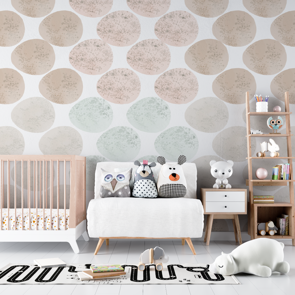 Papier peint motifs modernes bébés - chambre bébé