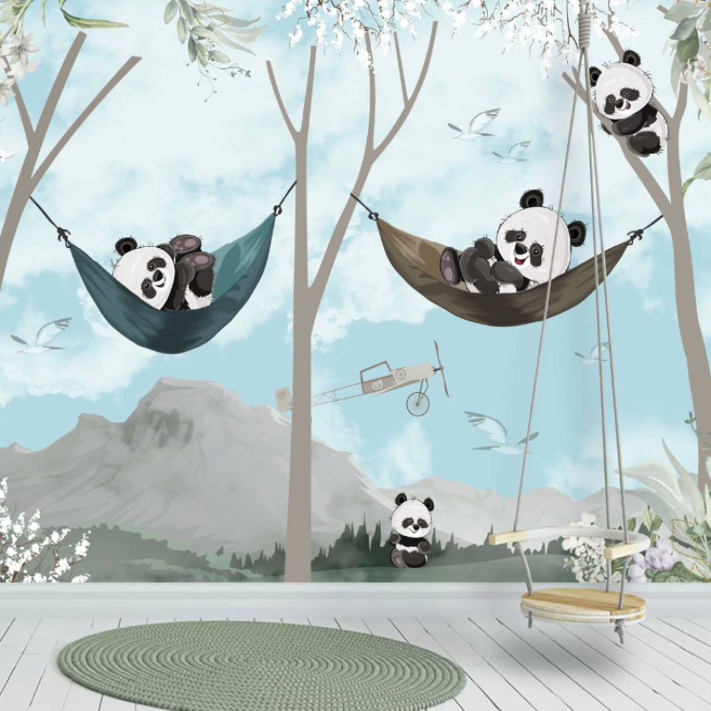 Animals Wallpaper <br/> Blue Panda Panoramic and Hammock - Second Image