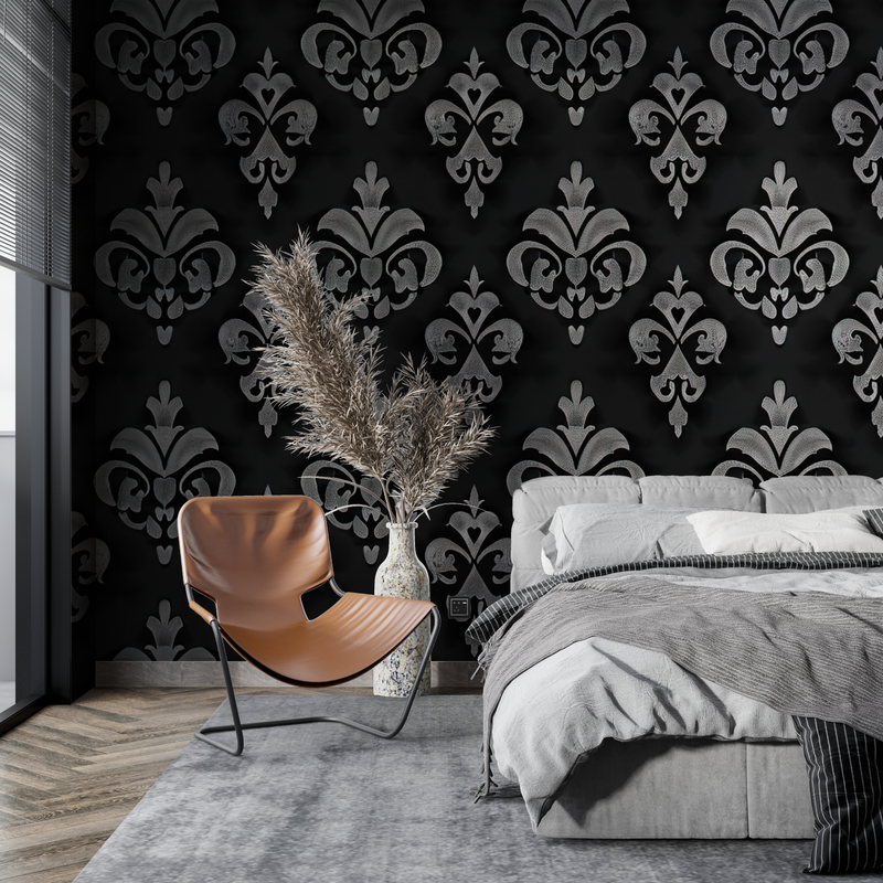 Papier Peint Noir Et Argent - tendance mur