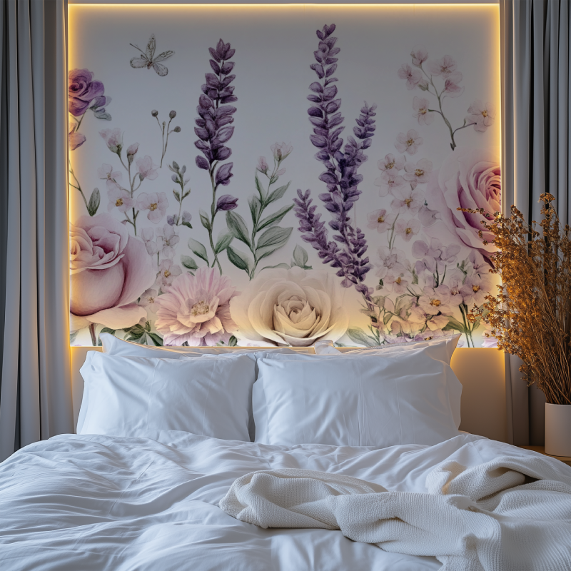 Papier peint fleuri vintage chambre fille chambre tendanc