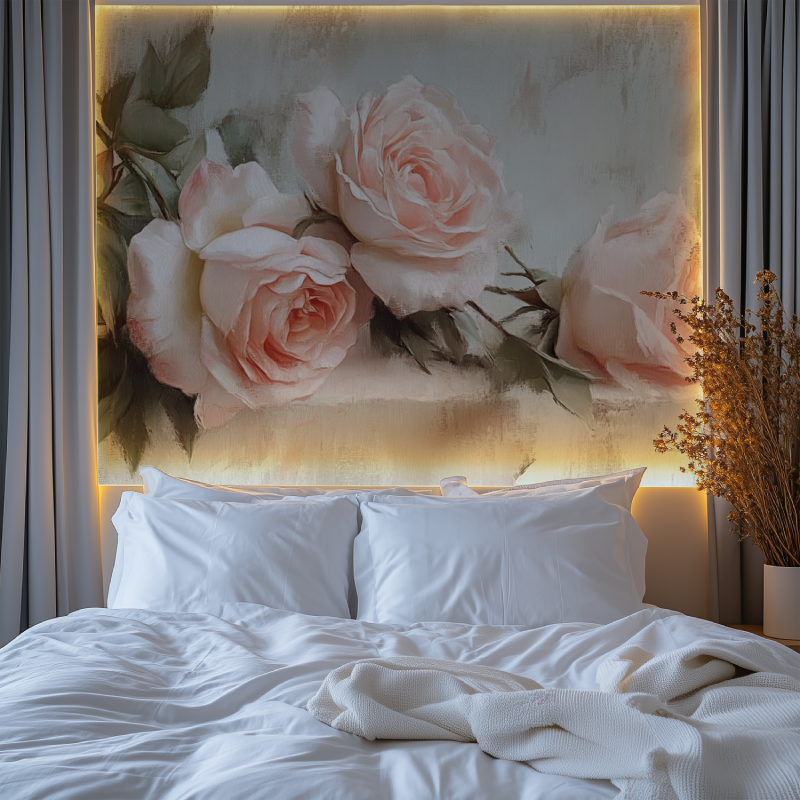 Papier peint a fleurs vintage chambre premium