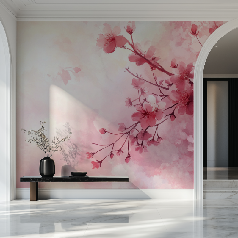 Papier peint arbre japonais salon beau