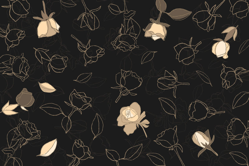 Papier Peint Noir Floral