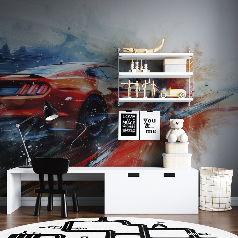 Papier peint mustang - chambre spiderman