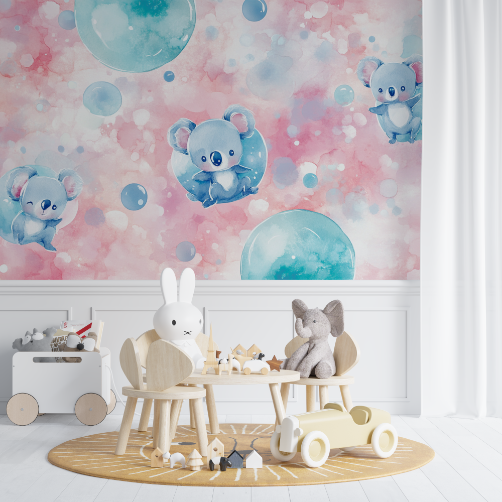 Papier peint koala dans une bulle de reve chambre de bebe