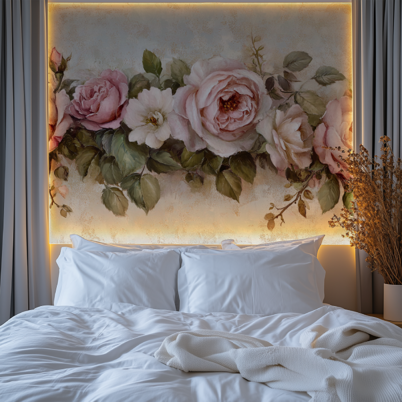 Papier peint vintage fleur chambre tendanc