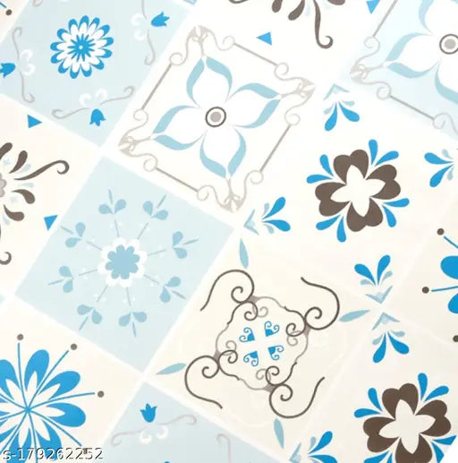 Teal Cement Tiles Wallpaper