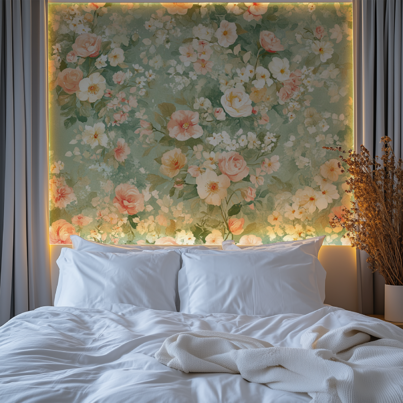 Papier peint vintage enfants fleuris chambre premium