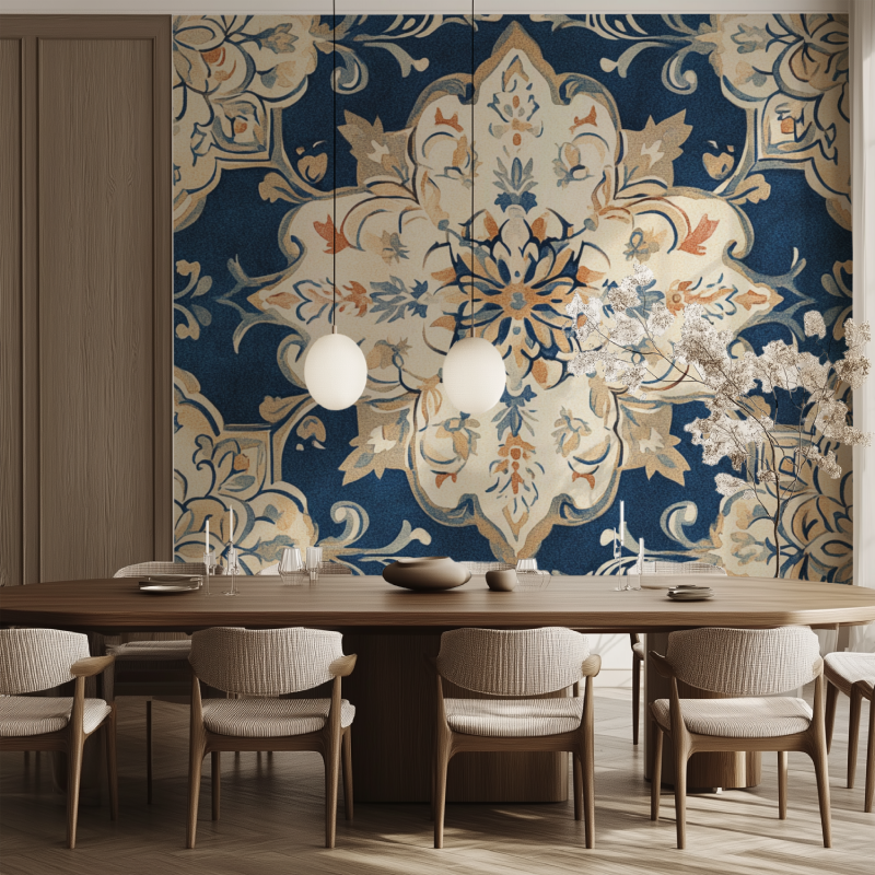 Papier peint vintage floral scr...king salle manger tendance