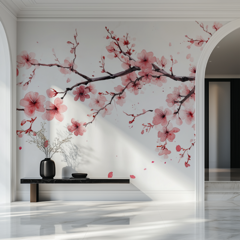Papier peint fleur de cerisier salon beau