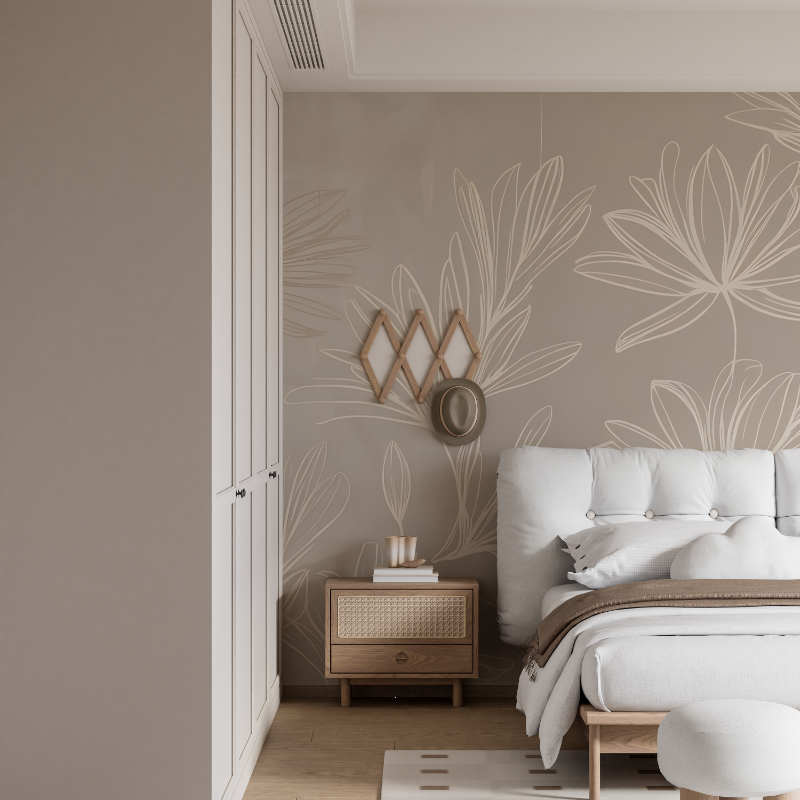 Papier peint motifs cocooning mural