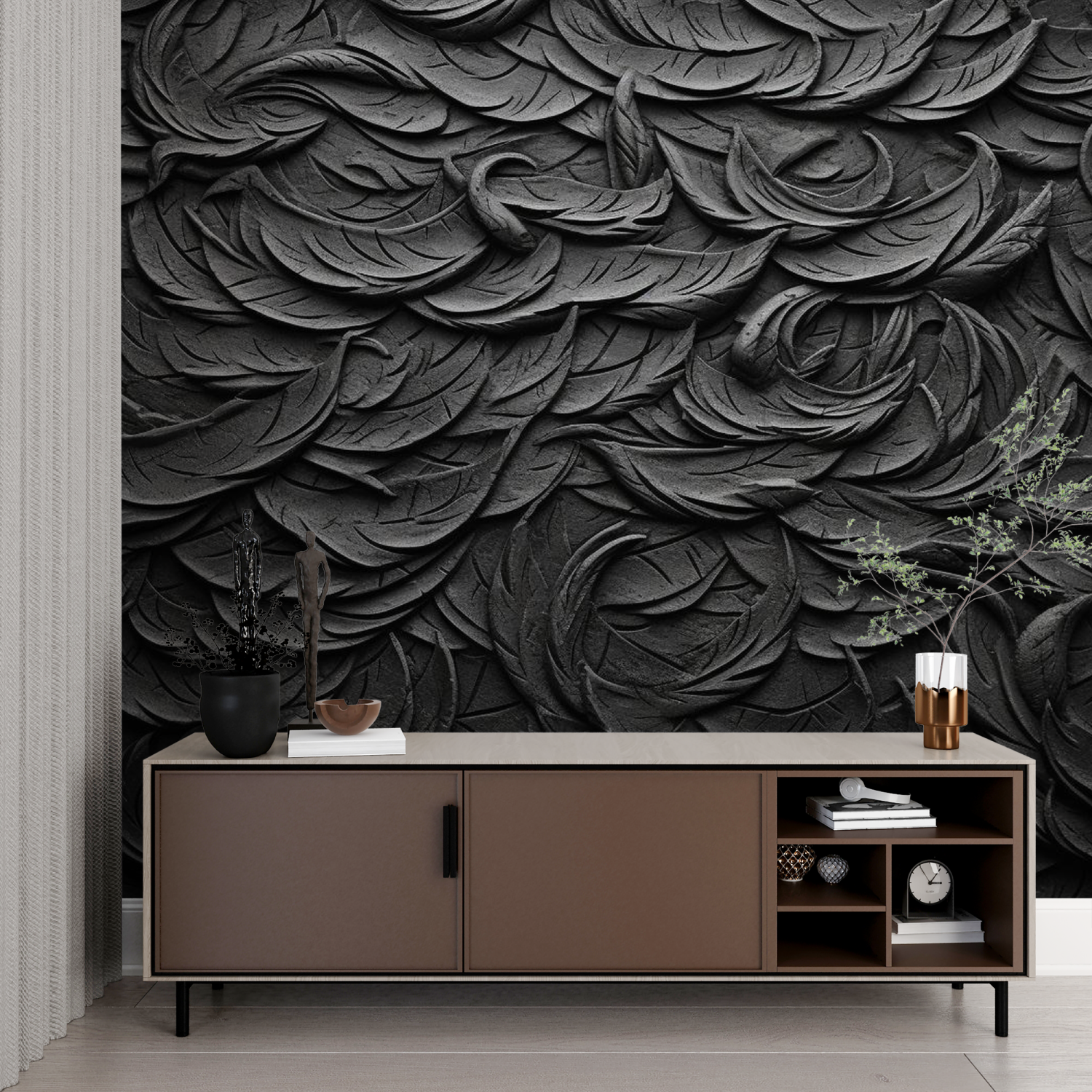 Papier Peint Relief Noir - tendances