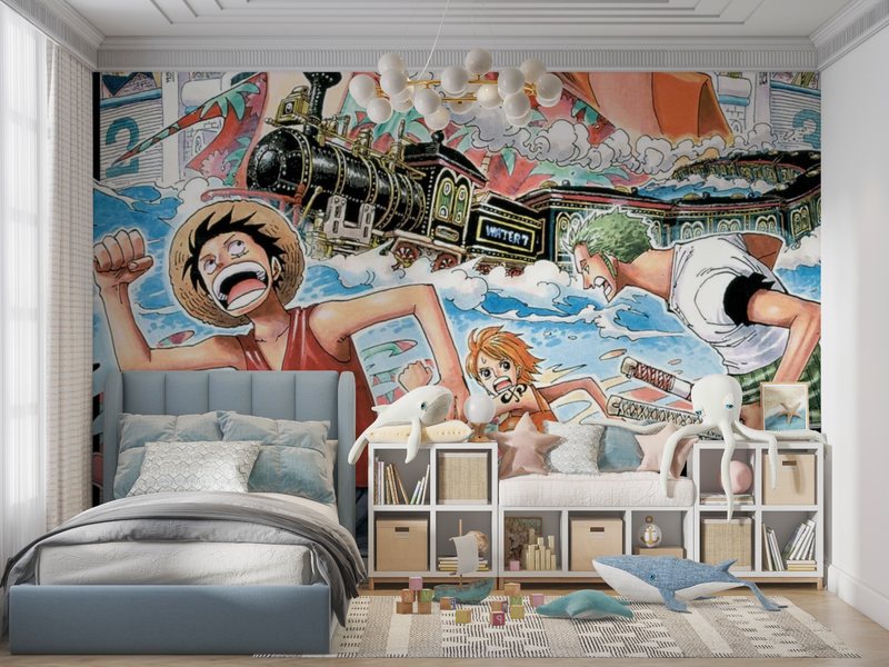 Papier Peint One Piece Water 7 - mur chambre panoramique