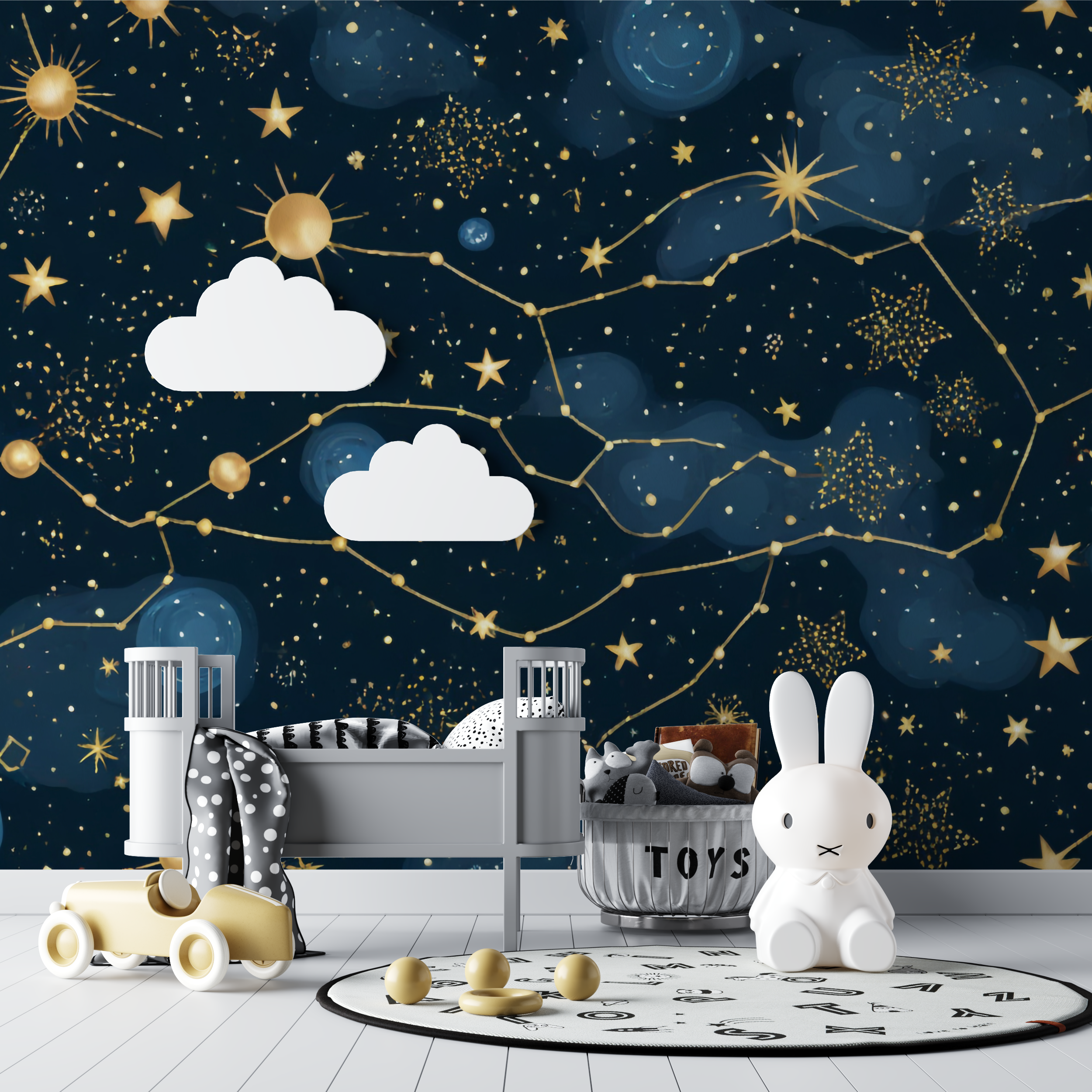 Papier peint ado constellations detoiles bebe tipi