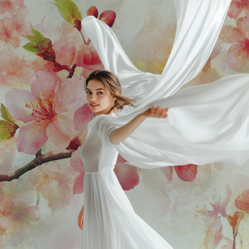 Papier peint fleur japonaise modele
