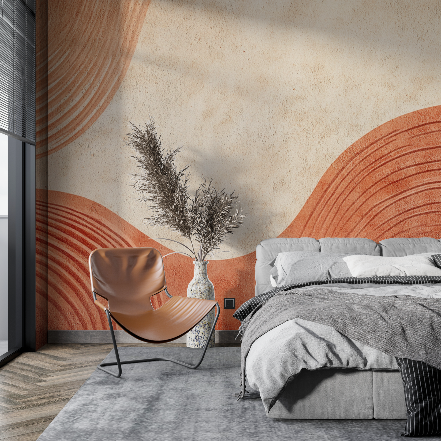 Papier peint terracotta inspira... japonaise tapisserie pano