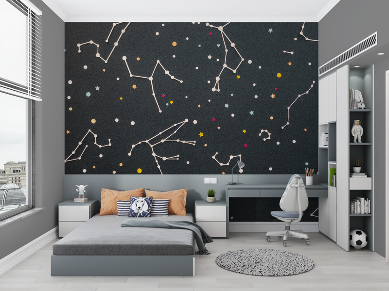 Papier Peint Garçon Constellations d'Étoiles - panoramique garçon