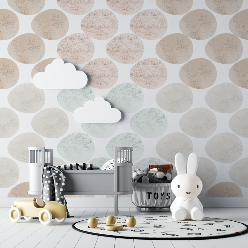 Papier peint motifs modernes bébés - chambre de bebe