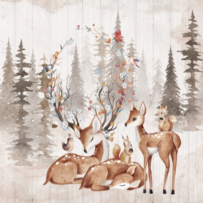 Papier Peint Animaux <br/> Forêt et Cerf Royal