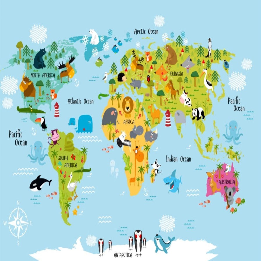 World Map Wallpaper <br/> Animal World Theme - Second Image