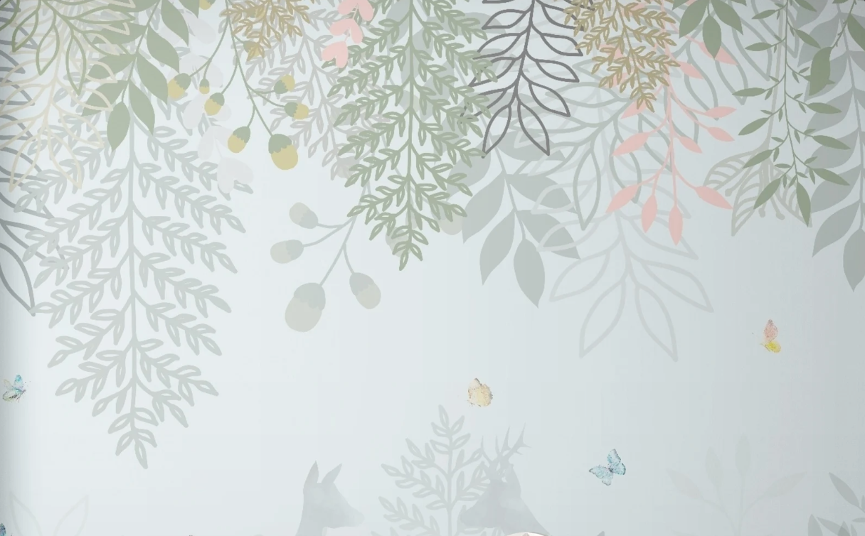 Animals Wallpaper <br/> Soft Green and Deer