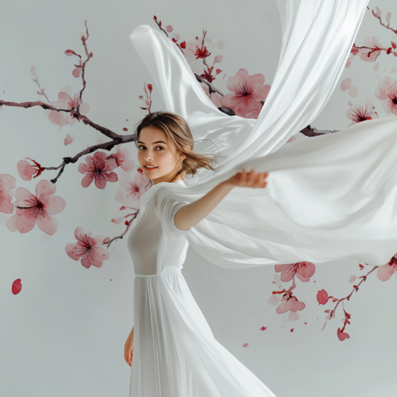 Papier peint fleur de cerisier modele