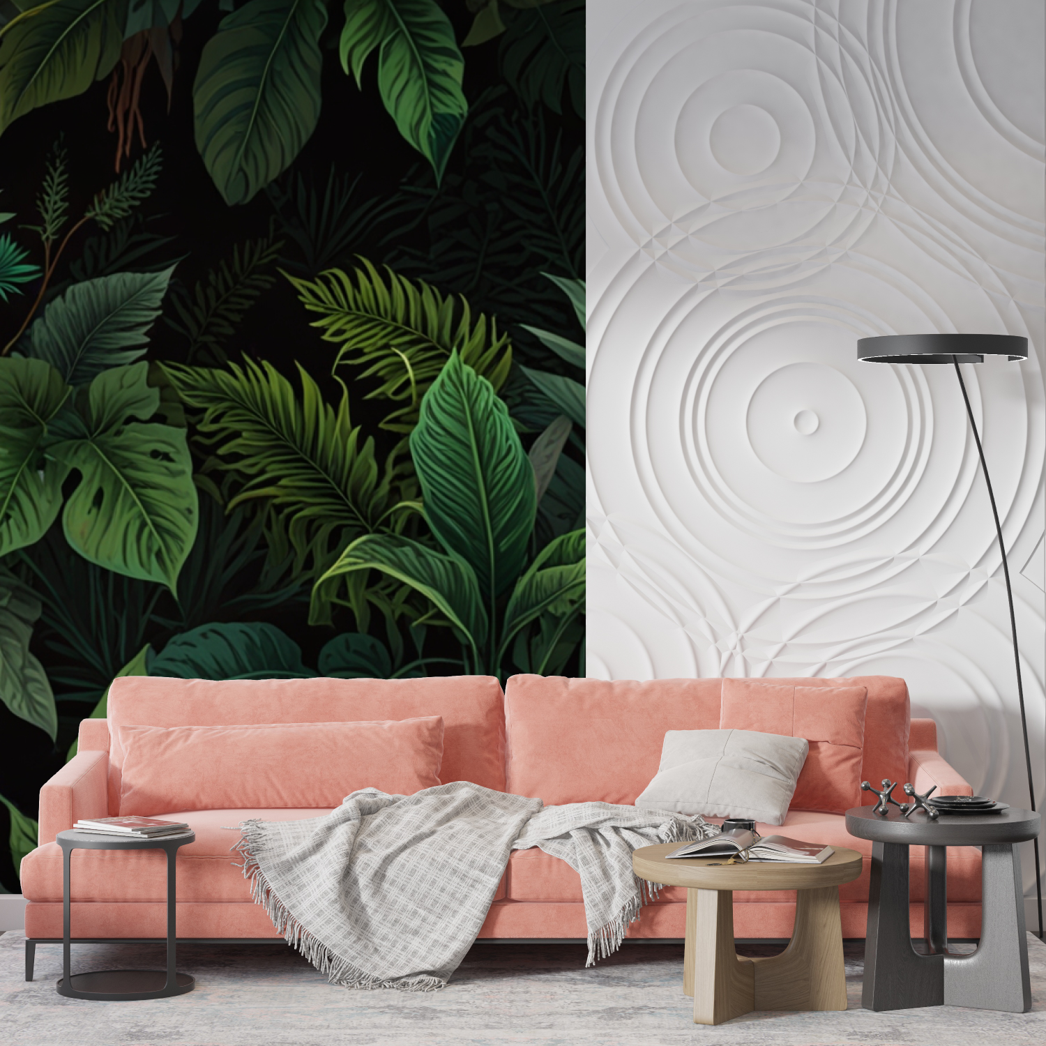 Papier Peint Jungle Noir Et Vert - tendances