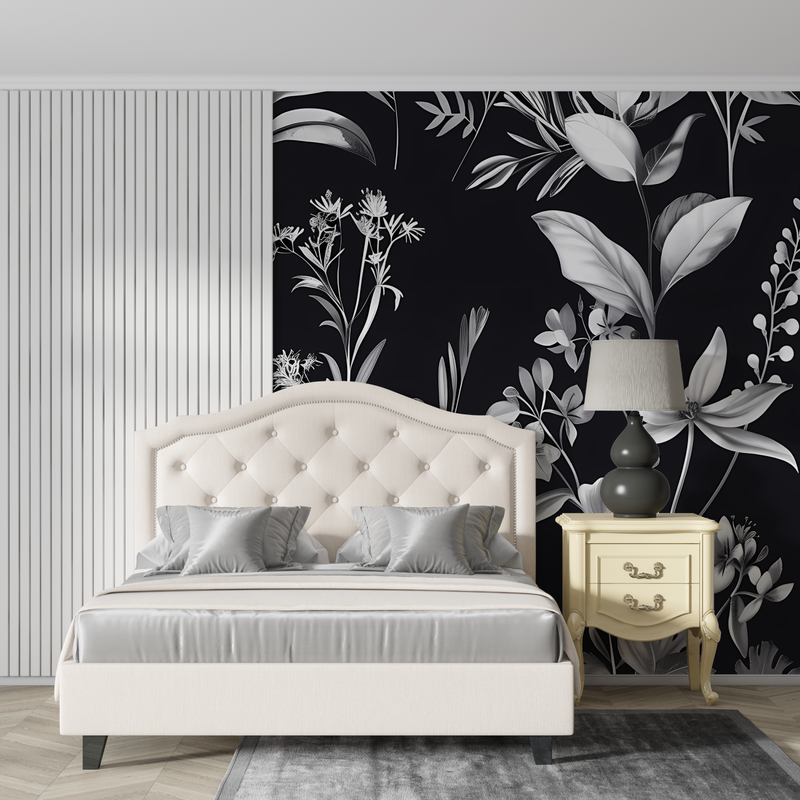 Papier Peint Fleuri Noir - tendances