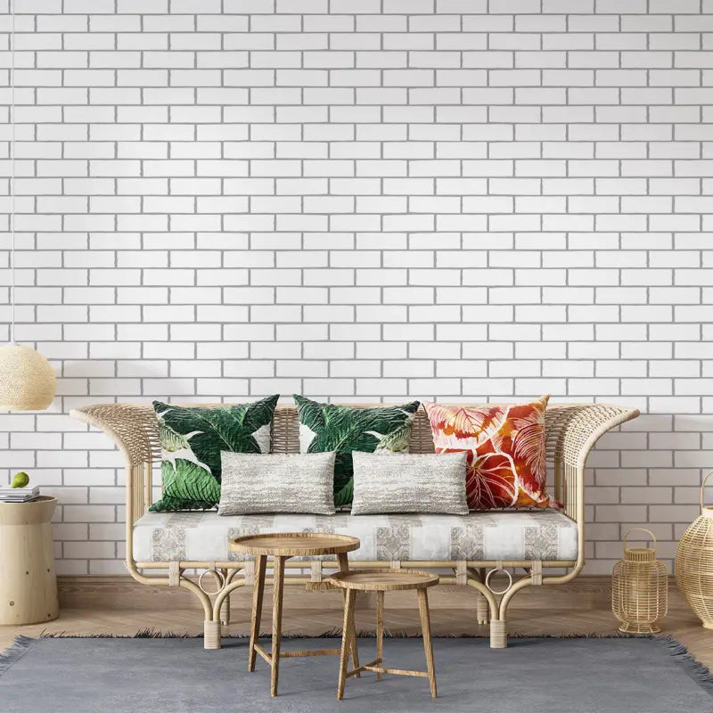 White Brick Wallpaper Bedroom - Second Image